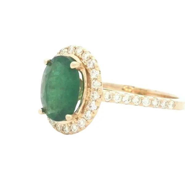 Oval Emerald & diamond ring-14ky Image 4 Bryan Jewelry Prattville, AL