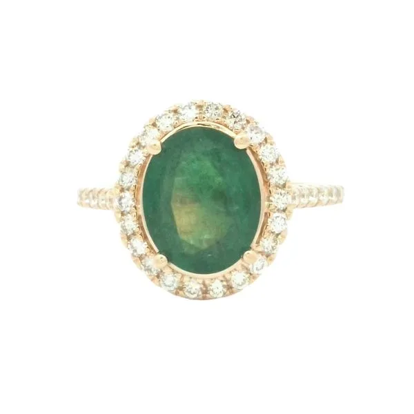 Oval Emerald & diamond ring-14ky Bryan Jewelry Prattville, AL