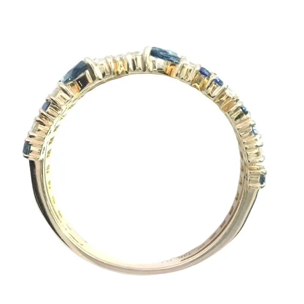 14ky Tapered Band with Sapphire & Diamonds Image 5 Bryan Jewelry Prattville, AL