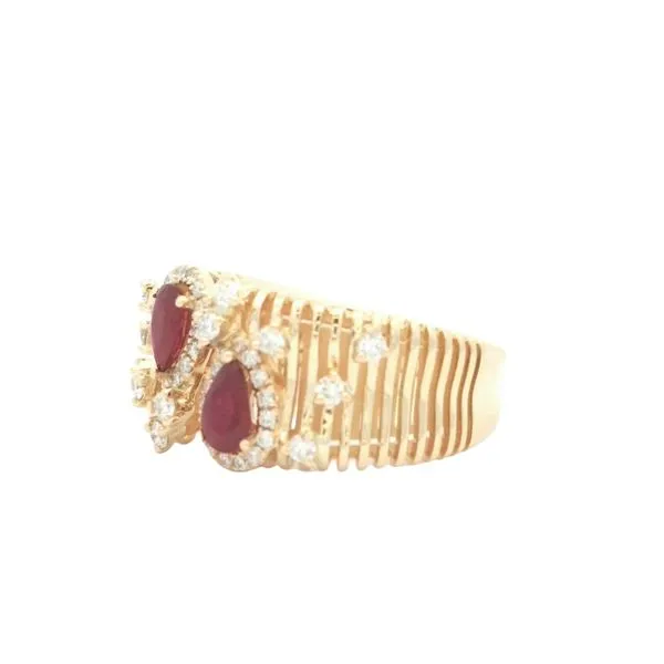 14ky Ruby & Diamond Geometric Fashion Ring Image 4 Bryan Jewelry Prattville, AL