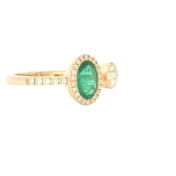 Toi Et Moi 14ky Emerald & Diamond Ring Image 2 Bryan Jewelry Prattville, AL