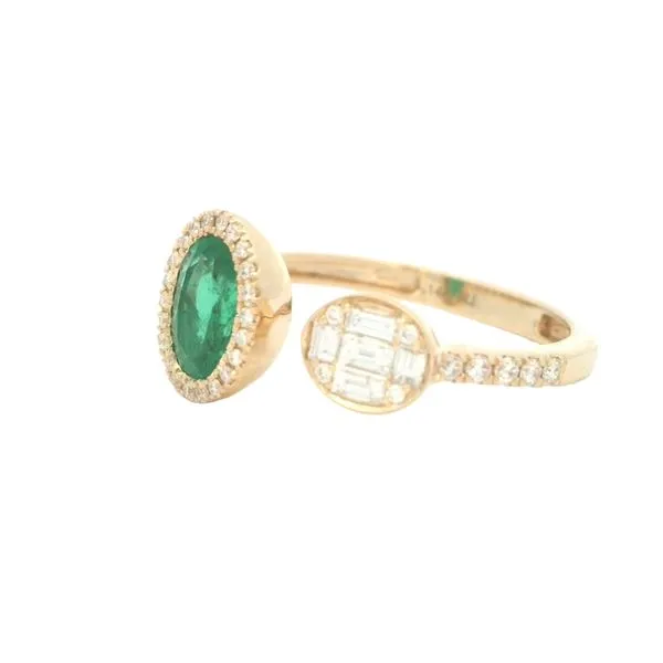 Toi Et Moi 14ky Emerald & Diamond Ring Image 5 Bryan Jewelry Prattville, AL