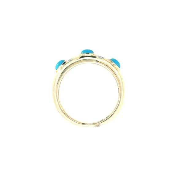 Turquoise & Diamond Band-14ky Image 4 Bryan Jewelry Prattville, AL