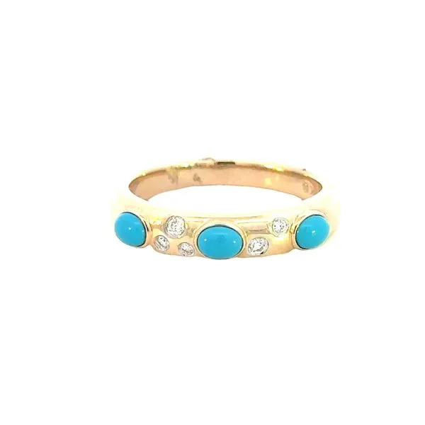 Turquoise & Diamond Band-14ky Bryan Jewelry Prattville, AL