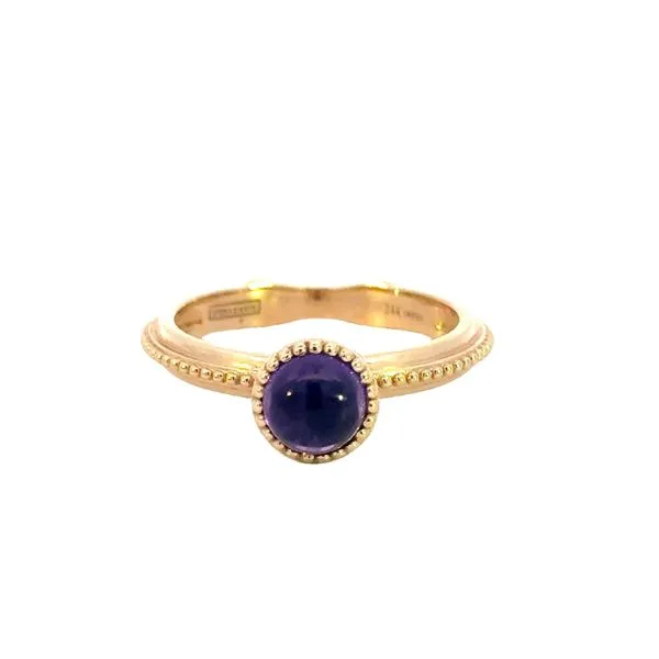 Cabochon Amethyst Ring  in Beaded Bezel 14y Bryan Jewelry Prattville, AL
