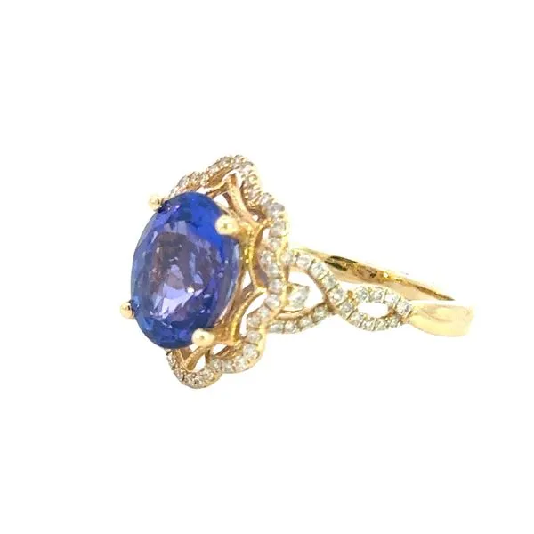Tanzanite & Diamond Ring in 14ky Image 3 Bryan Jewelry Prattville, AL