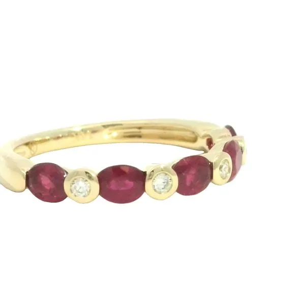 East to West Alternating Ruby and Diamond Ring in 14ky Image 3 Bryan Jewelry Prattville, AL