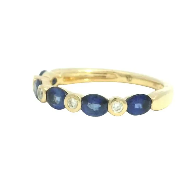 Alternating East to West Sapphire and Diamond Ring in 14ky Image 2 Bryan Jewelry Prattville, AL