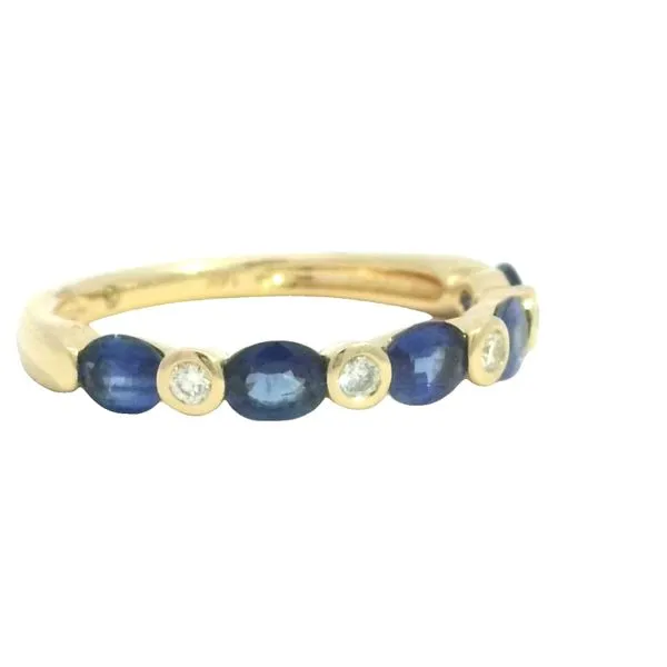 Alternating East to West Sapphire and Diamond Ring in 14ky Image 3 Bryan Jewelry Prattville, AL