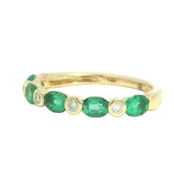 East to West Alternating Emerald and Diamond ring in 14ky Image 2 Bryan Jewelry Prattville, AL