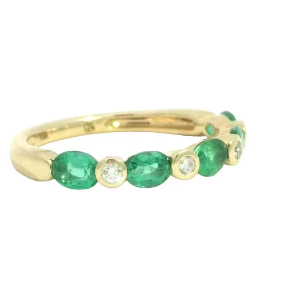 East to West Alternating Emerald and Diamond ring in 14ky Image 3 Bryan Jewelry Prattville, AL
