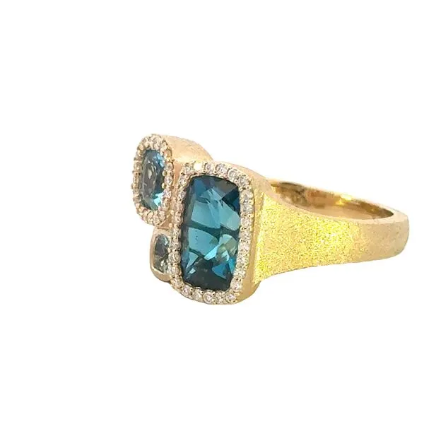 Satin Luxe, Brilliant Blues, Blue Topaz Ring in 14ky Image 2 Bryan Jewelry Prattville, AL
