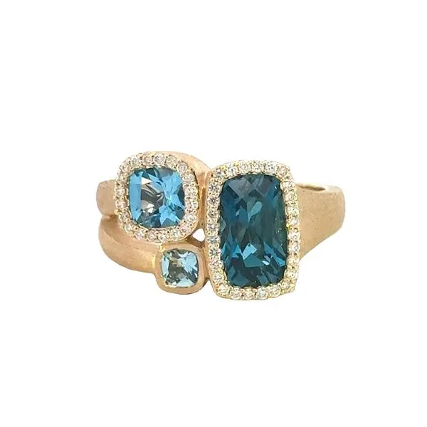 Satin Luxe, Brilliant Blues, Blue Topaz Ring in 14ky Bryan Jewelry Prattville, AL