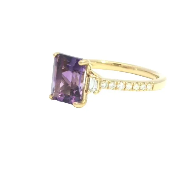 Regal Elegance with a Modern Twist Amethyst & Diamond Ring in 14ky Image 2 Bryan Jewelry Prattville, AL