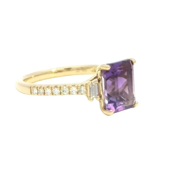 Regal Elegance with a Modern Twist Amethyst & Diamond Ring in 14ky Image 3 Bryan Jewelry Prattville, AL