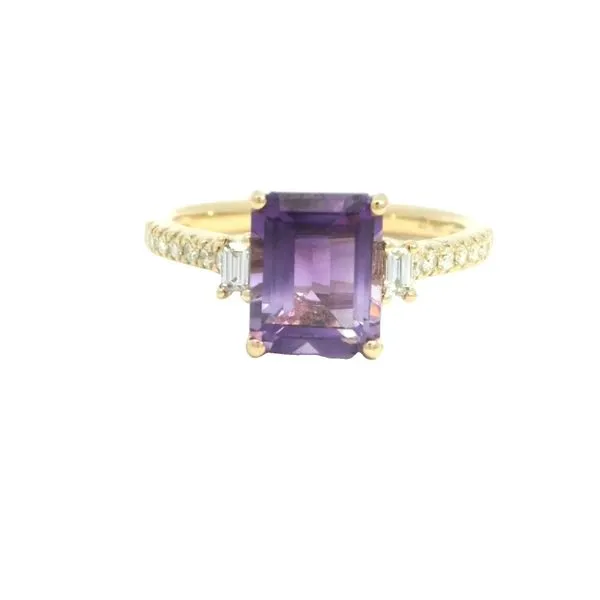 Regal Elegance with a Modern Twist Amethyst & Diamond Ring in 14ky Bryan Jewelry Prattville, AL