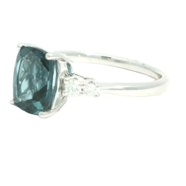 Deep Blue Drama in a Refined Silhouette<br> London Blue Topaz & Diamond Ring in 14kw Image 2 Bryan Jewelry Prattville, AL