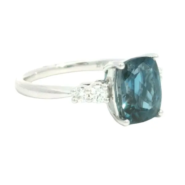 Deep Blue Drama in a Refined Silhouette<br> London Blue Topaz & Diamond Ring in 14kw Image 3 Bryan Jewelry Prattville, AL