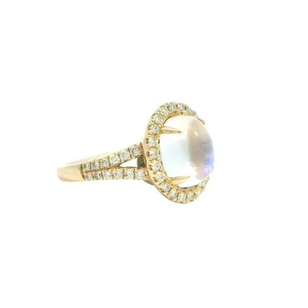 Celestial Glow, Timeless  Brilliance<br> Moon Stone and Diamond Ring in 14ky Image 4 Bryan Jewelry Prattville, AL