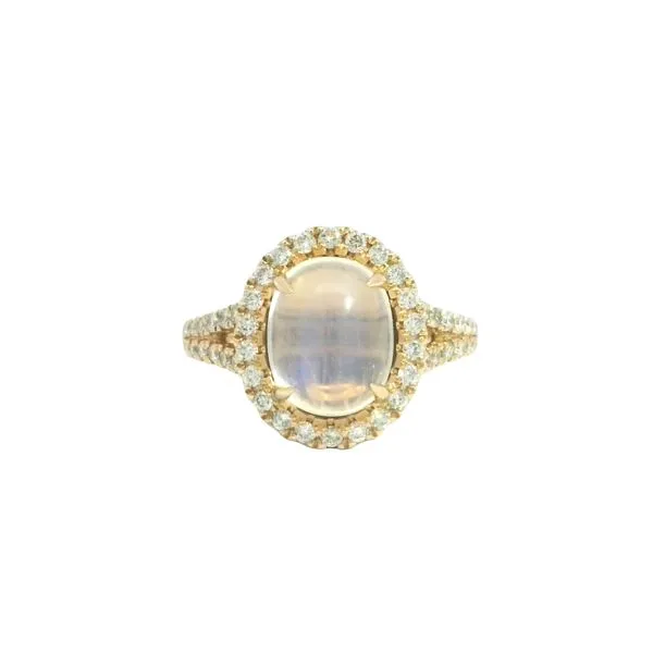Celestial Glow, Timeless  Brilliance<br> Moon Stone and Diamond Ring in 14ky Bryan Jewelry Prattville, AL