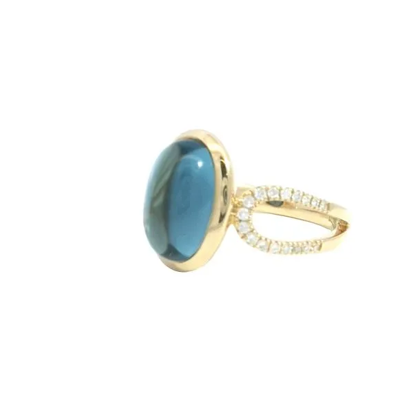 Sculptural Sophistication in Blue<br> London Blue Topaz and diamond ring in 14ky Image 3 Bryan Jewelry Prattville, AL
