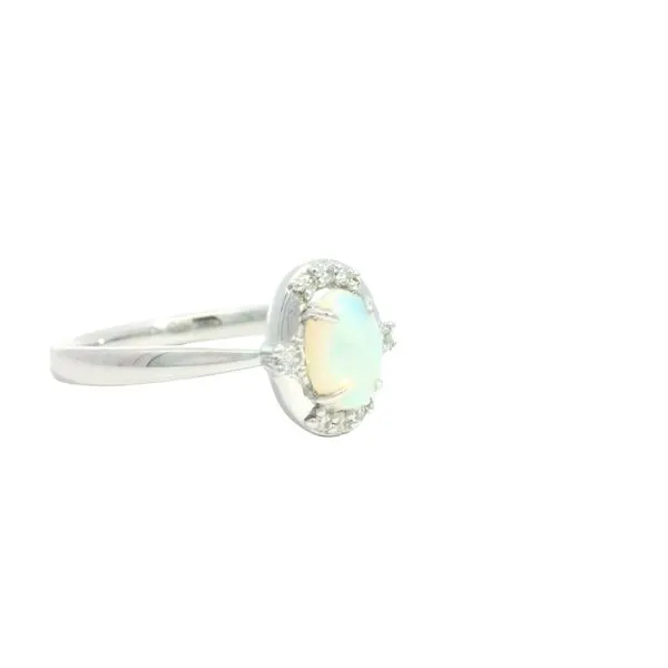 Ethereal Elegance in White Gold<br> Opal & Diamond Ring in 14kw gold Image 4 Bryan Jewelry Prattville, AL