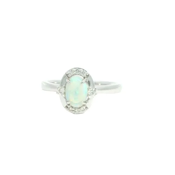 Ethereal Elegance in White Gold<br> Opal & Diamond Ring in 14kw gold Bryan Jewelry Prattville, AL