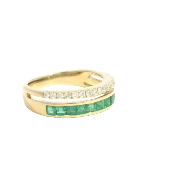 Stackable Look Emerald & Diamond Band in 14ky Image 4 Bryan Jewelry Prattville, AL