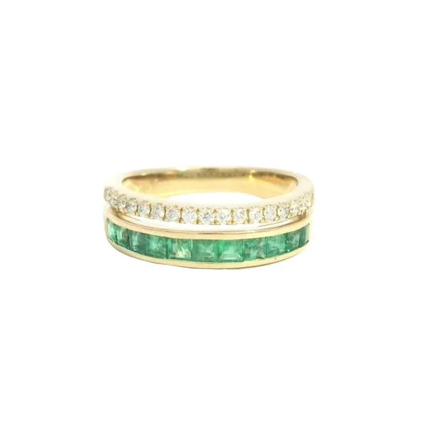 Stackable Look Emerald & Diamond Band in 14ky Bryan Jewelry Prattville, AL