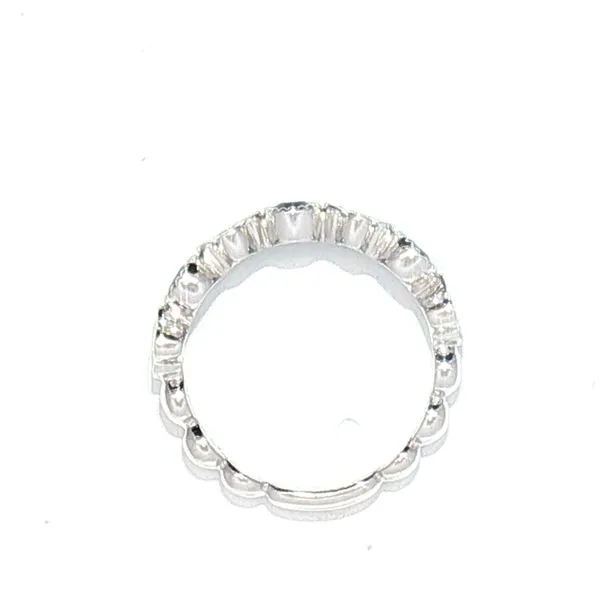 18k White Gold Natural Sapphire & Diamond Stackable Band Image 5 Bryan Jewelry Prattville, AL