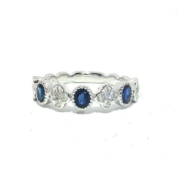 18k White Gold Natural Sapphire & Diamond Stackable Band Bryan Jewelry Prattville, AL