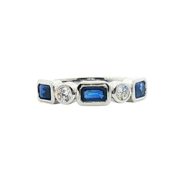5 Stone Bezel set Sapphire & Diamond Band in 14kw Bryan Jewelry Prattville, AL