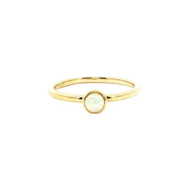 10ky Bezel Set Created Opal Stackable Solitaire Ring Bryan Jewelry Prattville, AL