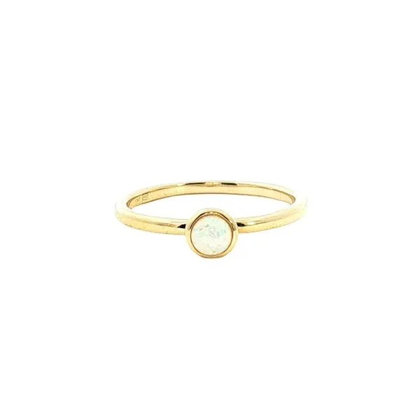 10ky Bezel Set Created Opal Stackable Solitaire Ring Bryan Jewelry Prattville, AL
