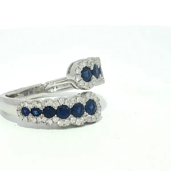 Brilliant Blue Bypass - Sapphire & Diamond Ring in 14kw Image 3 Bryan Jewelry Prattville, AL