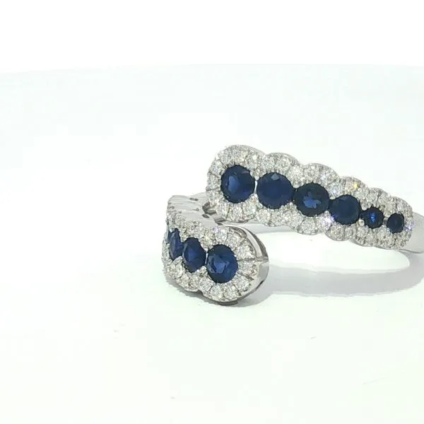Brilliant Blue Bypass - Sapphire & Diamond Ring in 14kw Image 4 Bryan Jewelry Prattville, AL