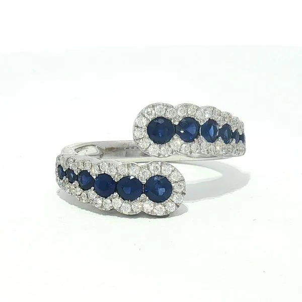 Brilliant Blue Bypass - Sapphire & Diamond Ring in 14kw Bryan Jewelry Prattville, AL