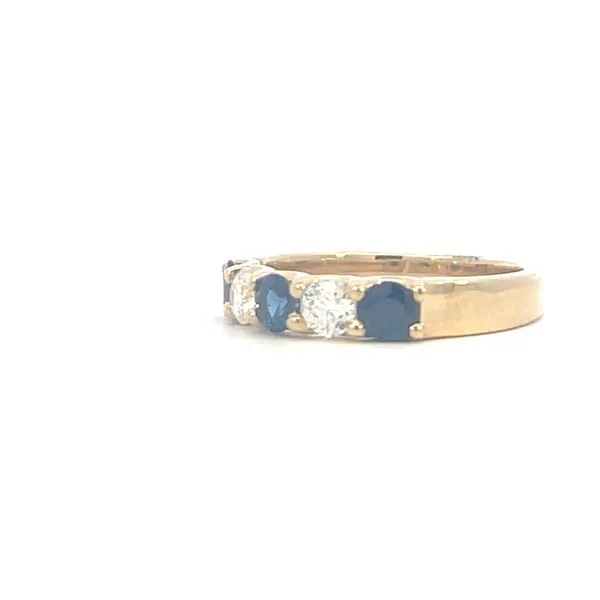 14k Yellow Gold Five-Stone Sapphire & Diamond Band Image 3 Bryan Jewelry Prattville, AL