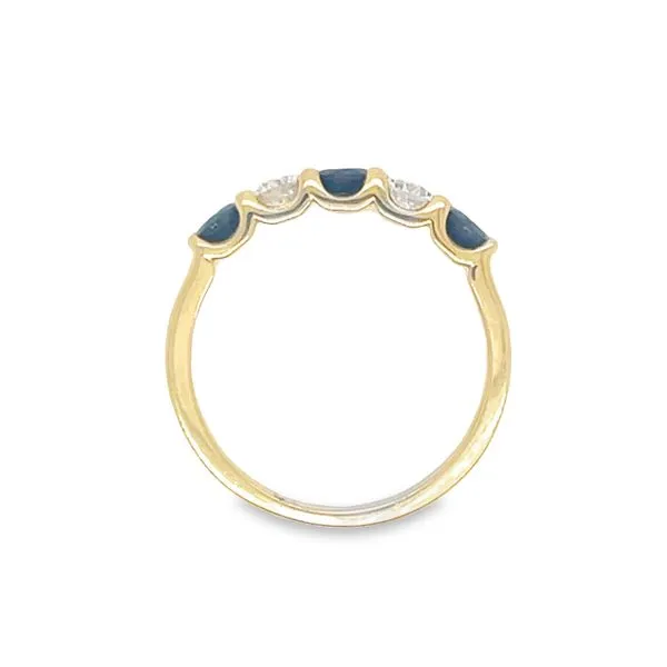 14k Yellow Gold Five-Stone Sapphire & Diamond Band Image 4 Bryan Jewelry Prattville, AL