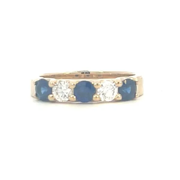 14k Yellow Gold Five-Stone Sapphire & Diamond Band Bryan Jewelry Prattville, AL