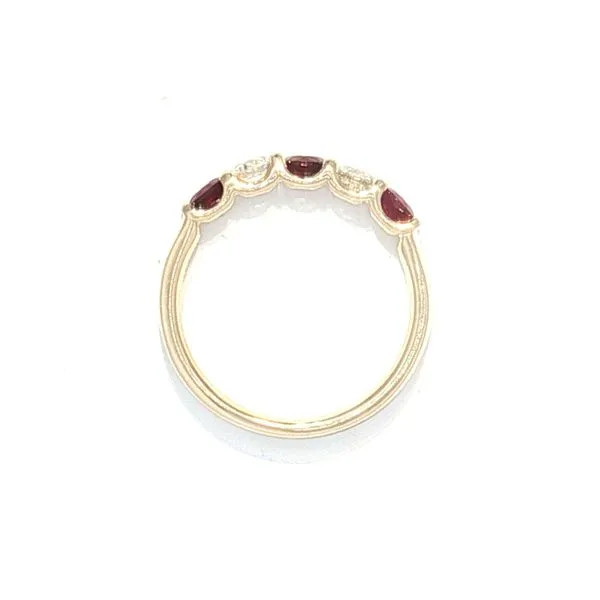 14k Yellow Five-Stone Ruby & Diamond Band Image 4 Bryan Jewelry Prattville, AL