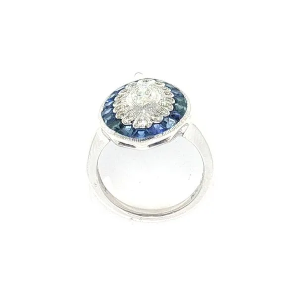 Custom Sapphire & Diamond Ring in 14k White Gold Image 3 Bryan Jewelry Prattville, AL