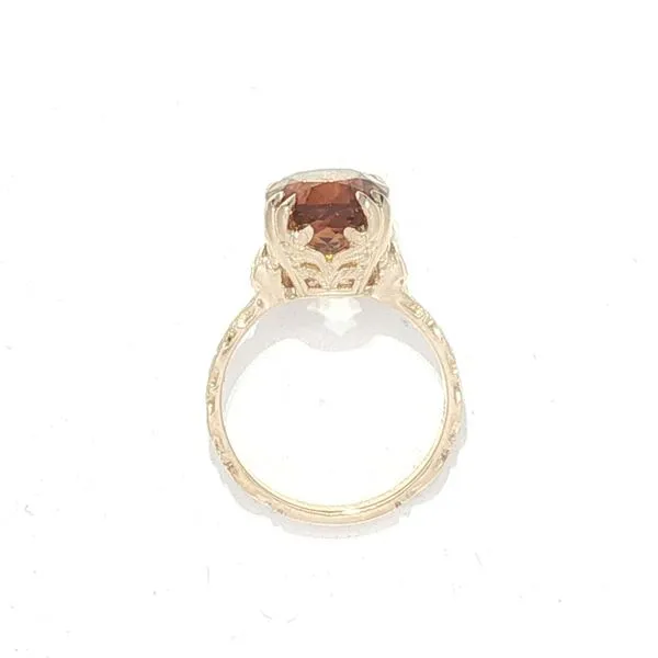 Golden Glow: Engraved Citrine & Diamond Ring in 14K Yellow Gold Image 4 Bryan Jewelry Prattville, AL