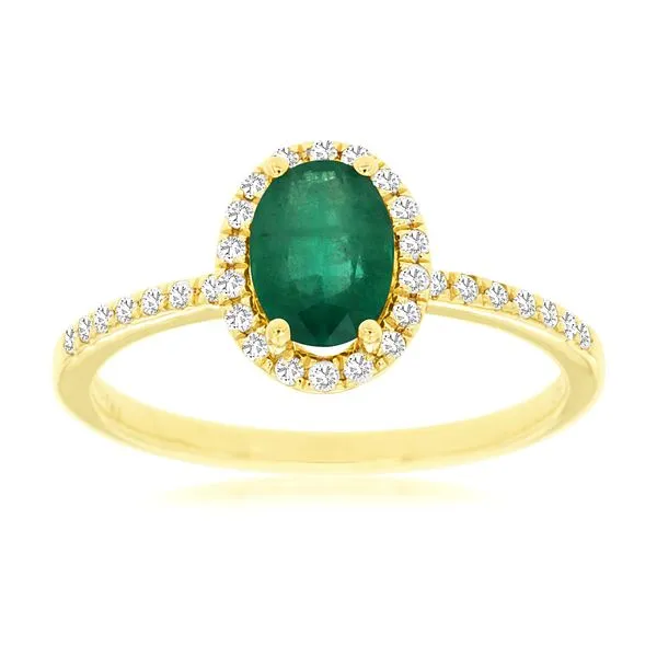 Classic Halo Ring in Emerald & Diamond-14ky Bryan Jewelry Prattville, AL