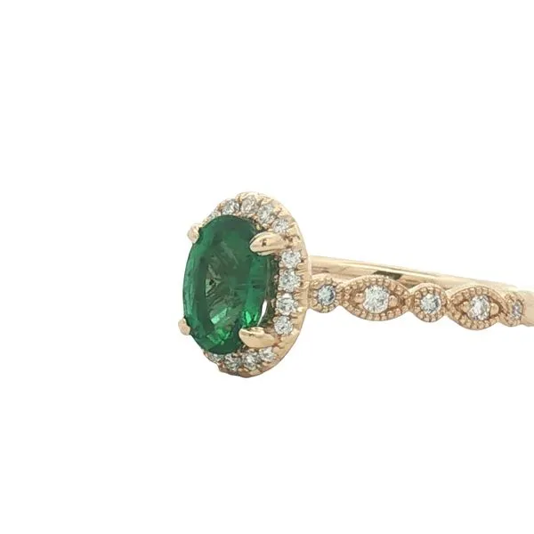 14ky Emerald & Diamond Ring Image 2 Bryan Jewelry Prattville, AL