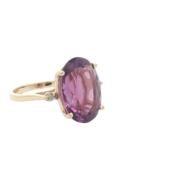 Previously Loved: Bold & Beautiful Amethyst Ring with Diamond Accents Image 2 Bryan Jewelry Prattville, AL