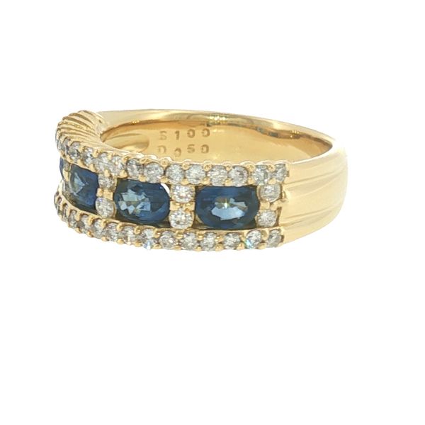 Regal Harmony: Sapphire & Diamond Band Image 3 Bryan Jewelry Prattville, AL