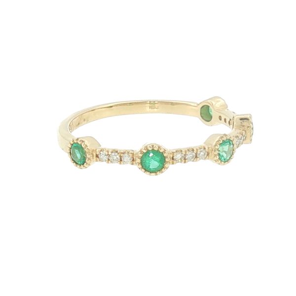 Elegant Layers: Emerald & Diamond Stackable Band Image 2 Bryan Jewelry Prattville, AL