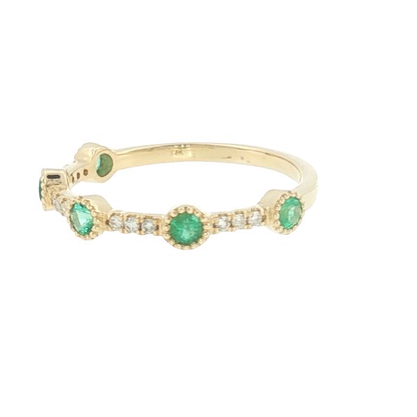 Elegant Layers: Emerald & Diamond Stackable Band Image 3 Bryan Jewelry Prattville, AL