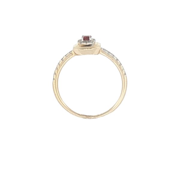 Delicate Radiance: Petite Ruby & Diamond Halo Ring Image 5 Bryan Jewelry Prattville, AL